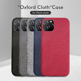 Luxury Plush Cotton Linen Cloth Case For iPhone 12 11 Series