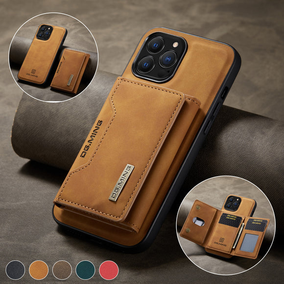 2 In 1 Detachable Magnetic Leather Wallet Case for iPhone 14 13 12 Series
