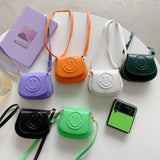 2 In 1 Smile Pattern Crossbody Leather Bag Case for Samsung Galaxy Z Flip 4 3