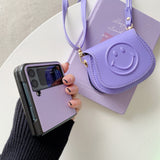 2 In 1 Smile Pattern Crossbody Leather Bag Case for Samsung Galaxy Z Flip 4 3