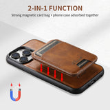 2 in 1 Detachable Cards Slot Wallet Magsafe Magnetic Wireless Charging Case For iPhone 15 14 13 12 Series