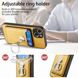 2 in 1 Detachable Magnetic Cards Bag Wallet Leather Case With Ring Holder For iPhone 15 14 13 12 series