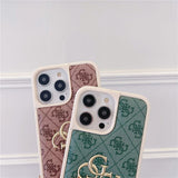 Luxurious Classical Leather Creativity Gold Letter Case For iPhone 14 13 12 series
