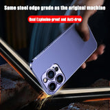 Stainless Steel Matte Lens Protection Case For iPhone 14 series