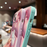3D Cute Rabbit Pink Cartoon Silicone Case For iPhone 14 13 12 series
