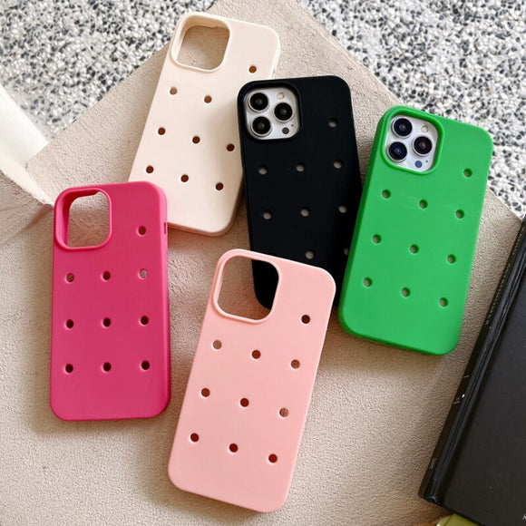 Candy Color Breathable Holes Silicone TPU Case for iPhone 14 13 12 series