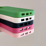 Candy Color Breathable Holes Silicone TPU Case for iPhone 14 13 12 series