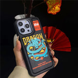 2024 Lucky Dragon Electroplated Leather Case For iPhone 15 14 13 Series