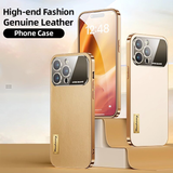 High Quality Leather Camera Lens Full Protection Plating Silicone Case For iPhone 14 13 series