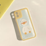 Cute Yellow Duck Transparent Phone Case For iPhone 12 11 Series