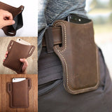 New Upgrade Leather Vintage Mobile Phone Case Pack Waist Bag Belt Clip 3
