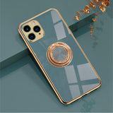 Anti-knock 6D Stand Soft Case With Finger Ring for iPhone 11 Series