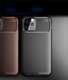 Shockproof Carbon Fiber Slim Silicone Leather Case for Apple iPhone 13 12 11 Series