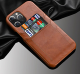 Business PU Leather Case With Card Pockets for iPhone 13 12 11 Pro Max Mini