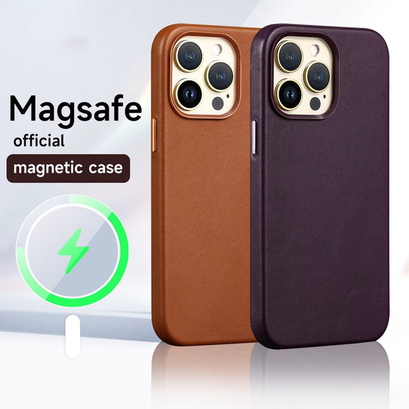 Leather Magsafe Case for iPhone 14 13 series