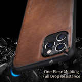 Shockproof Soft Silicone Edge Back Cover PU Leather Case For iPhone 12 Series