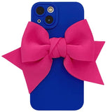 Fluorescence 3D Bow Matte Silicone Camera Protection Case for iPhone 13 12 11 Pro Max Mini