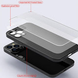 Square Tempered Glass Lens Protection Silicone Case For iPhone 12 11 Series