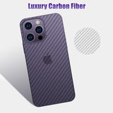 2PCs Carbon Fiber Texture Transparent Hydrogel Film for iPhone 14 13 12 series