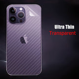 2PCs Carbon Fiber Texture Transparent Hydrogel Film for iPhone 14 13 12 series