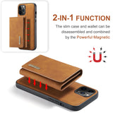 Vegan Leather 2 in 1 Detachable Card Pocket Magsafe Case for iPhone 13 12 11 Series