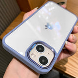 Luxury Transparent Shockproof Metal Camera Protection Candy Soft Frame Case for iPhone 13 12 11 Pro Max Mini