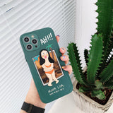 3D Spoof Oil Painting Cartoons Creative Minimalism Case For iPhone 12 11 XS Series