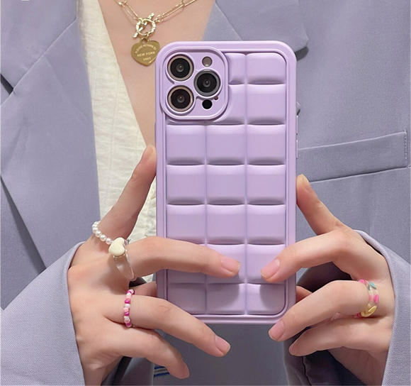3D Square Cube Silicone Case for iPhone 14 13 12 series