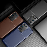 Soft Silicone Carbon Fiber Full Coverage Case For Samsung Galaxy Note 20 S20 S21 Series
