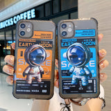 Cute Cartoon Astronaut Clear Soft TPU Shockproof Phone Case For iPhone 12 11 Series