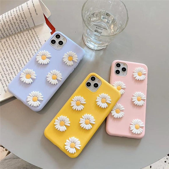Cute 3D Little Daisy Flower Soft Case for iPhone 11 Series