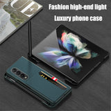 Card Slot Pen Holder Leather Case for Samsung Galaxy Z Fold 3