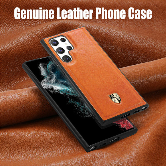 Luxury Ultra thin Genuine Leather Case For Samsung Galaxy S22 Series