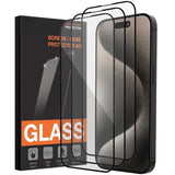 3 Pack 9H Hardness Scratch Resistant Tempered Glass Film Screen Protector for iPhone 15 14 13 12 series