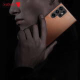 Retro Leather Soft Silicone TPU Edge Back Cover for Samsung Galaxy S22 Ultra Plus
