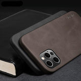 Luxury Ultra Light Retro PU Leather Case For iPhone 12 Series