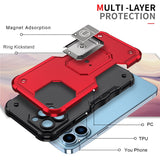 Armor Ring Holder Non Slip Bumper Magnetic Kickstand Shockproof Case For iPhone 13 12 11 series