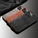 Business PU Leather Case With Card Pockets for iPhone 13 12 11 Pro Max Mini