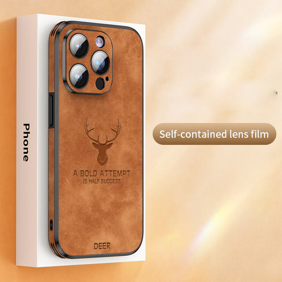 Luxury Leather Case with Deer Pattern For iPhone 14 13 12 series