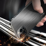 Stainless Frame Brushed Acrylic Shockproof Armor Case For iPhone 13 12 Series