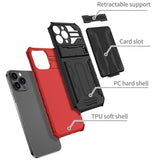 Armor Stand Holder Wallet Card Slot Case for iPhone 14 13 12 11 Series