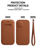 Original Genuine Leather Sleeve MagSafe Charger Magnetic Pouch Case for iPhone 12 Series