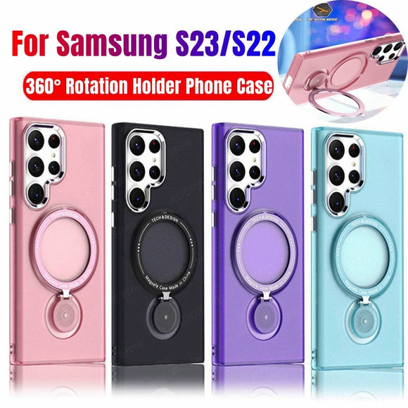360 Rotating Holder Magsafe Wireless Charge PC Case For Samsung S23 S22 series