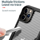 Shockproof Carbon Fiber Case with Wrist Strap For iPhone 12 11 Series