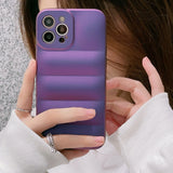 Luxury Smooth Down Jacket Shockproof Soft Silicone Case For iPhone 13 12 11 Series