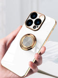 Luxury Plating Magnetic Ring Holder Case for iPhone 14 13 12 series