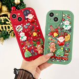 3D Christmas & New Year Santa Claus Elk Snowman Soft Silicone Phone Case For iPhone 15 14 13 12 Series