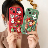 3D Christmas & New Year Santa Claus Elk Snowman Soft Silicone Phone Case For iPhone 15 14 13 12 Series