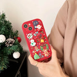 3D Christmas & New Year Santa Claus Elk Snowman Soft Silicone Phone Case For iPhone 15 14 13 12 Series