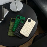 3D Cube Weave Pattern Silicone Case for iPhone 14 13 12 series